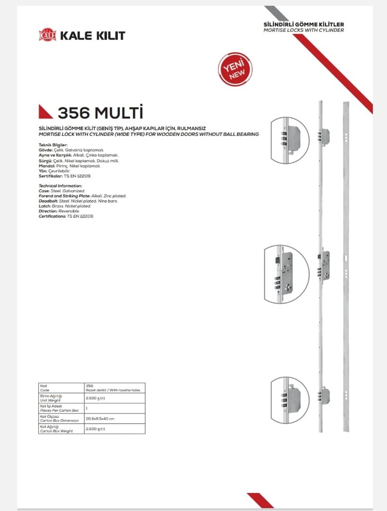 SERRURE MULTIPOINT KALE 356 MUTI