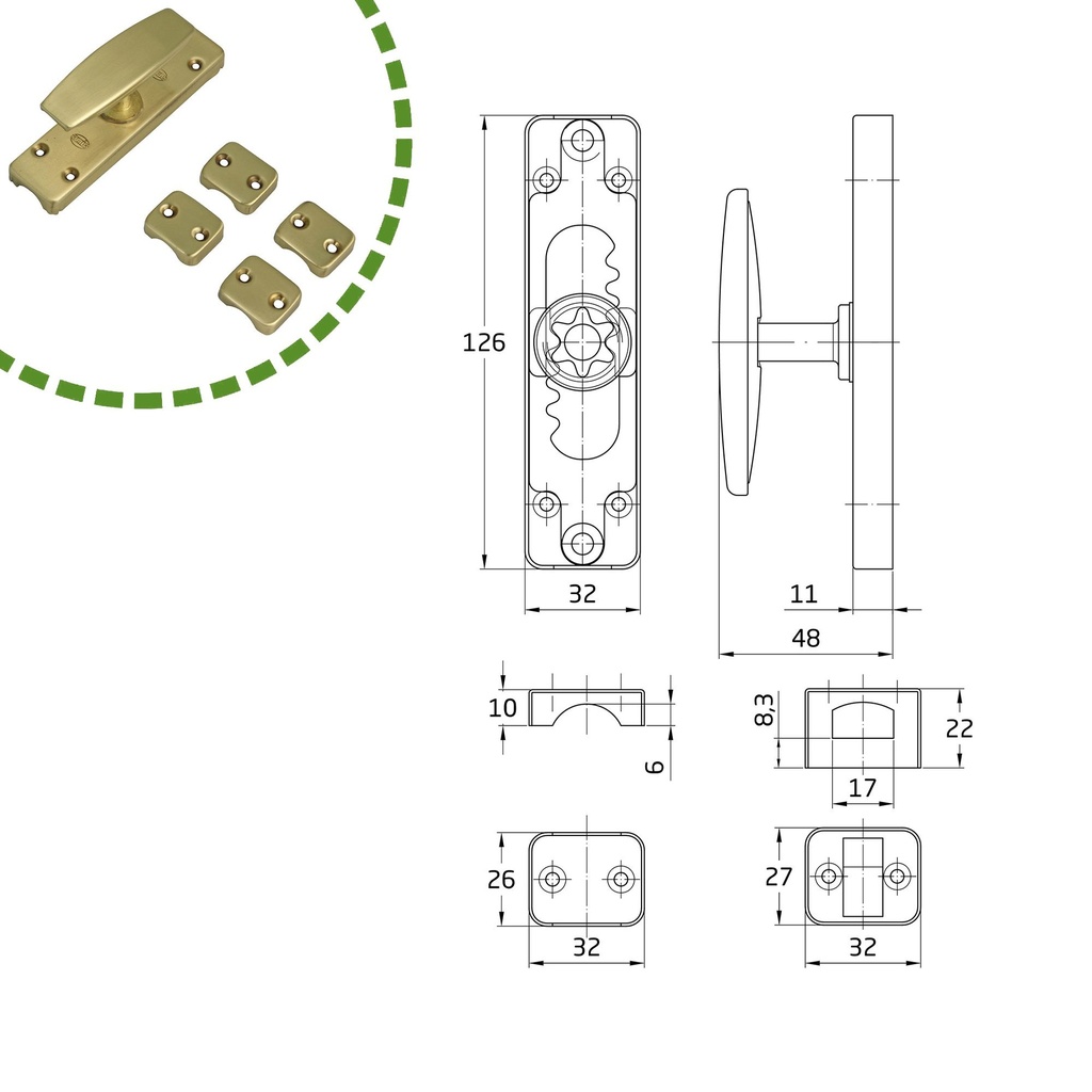 CREMONE AMIG EN APPLIQUE LAITON MATT